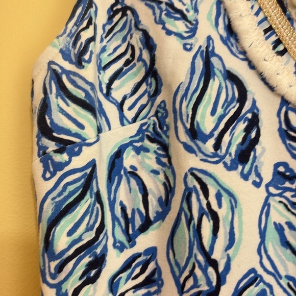 Lilly Pulitzer | Harper Blue White Conch Shell Pattern Tropical Shift Dress XXS - Picture 13 of 17